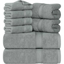 Piece Towel Set - 2 Bath Towels, 2 Hand Towels and 4 Washcloths Cotton Hotel Quality Super Soft and Highly Absorbent (Cool Grey)