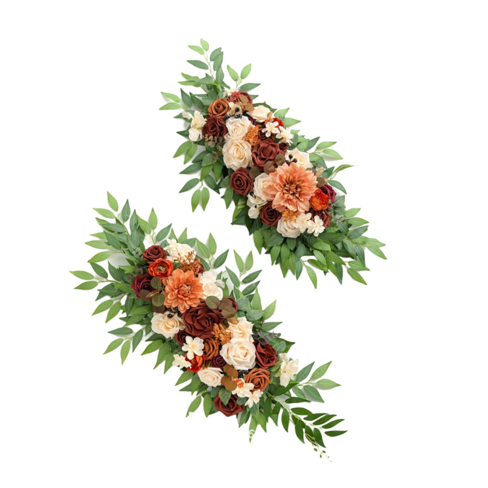 (Orange, 80 x 20 x 7cm) Delicate Artificial Floral Swag Garland for Craft Art Garden-image-OPC-PKN7DPQ-NEW