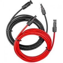 Solar Panel Extension Cable with Male/Female Plug for Photovoltaic, for Solar Panels and Systems 1 Pair (AWG10/6 mm (5m)