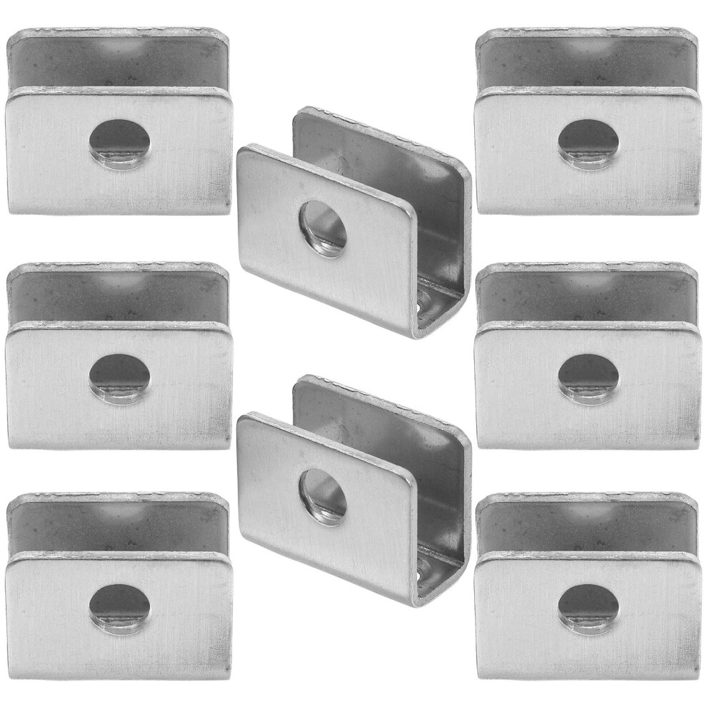 8Pcs Glass Shelf Clamps Stainless Steel Fixing Clips Size S 3243547067564