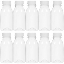 10Pcs Transparent Pet Beverage Bottles for Milk Tea Coffee Storage