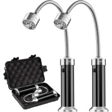 BBQ Barbecue Grill Light, Magnetic 360 Degree Adjustable BBQ Light Set Outdoor Grill Lights BBQ Accessories, Battery Operated, (2 Pack, Black)