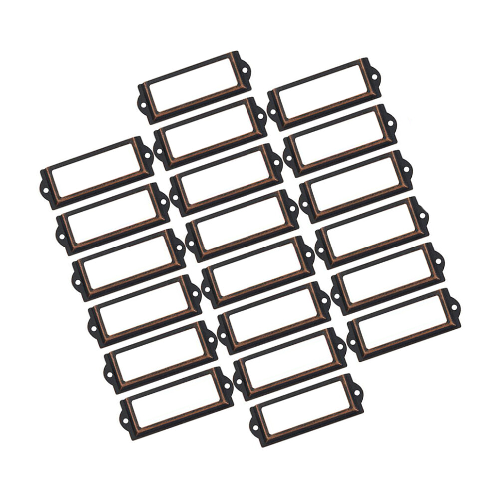 (Red Bronze, 83 x 30mm) Sleek Metal Frame Drawer Tag for Cupboard Drawer Box 20x File Label-image-OPC-PKN82NM-NEW