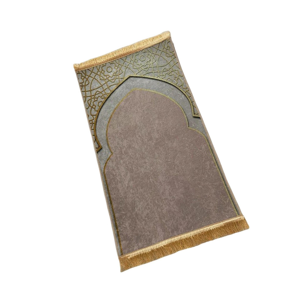 (Brown, 65 x 110cm) Premium Polyester Nonslip Prayer Rug Decoration for Eid Travel-image-OPC-PKN87JJ-NEW