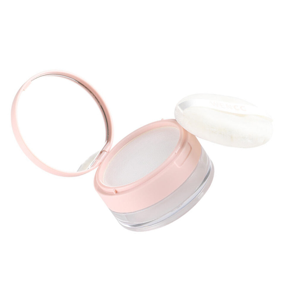 Solustre Pink 1Set Loose Powder Box Durable Ps Abs Makeup Powder Case For Women