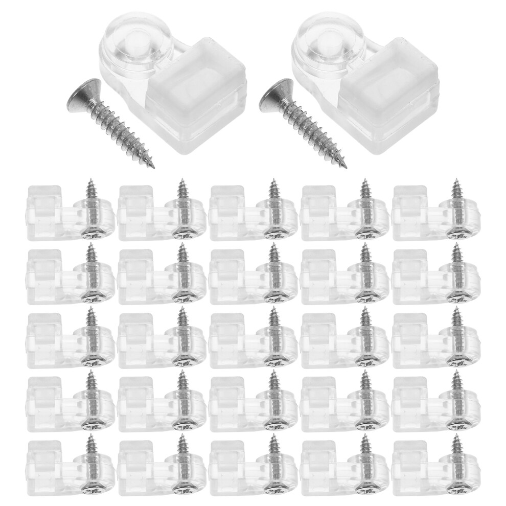 Masteelf 50 Pcs Panel Fixing Clips Transparent Mirror Nails 3243547081645