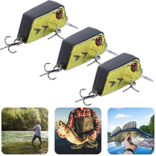 3pcs Cube Mini Bait Artificial Fish Lure Fishing Tackle Tool with Sharp Hooks3# 2