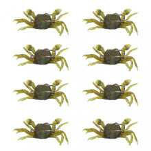 8Pcs Artificial Crab Bait 13cm 33.5g Simulation Crab Soft Lure Fishing Bait with Hooks for Freshwater Saltwater Green Brown