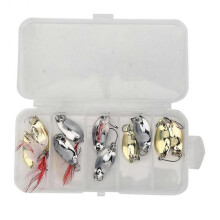 Spoon Shaped Sequins Fish Hook Artificial Fishing Lures Bait Fishing Tackle 2.5 / 3.5 / 5gRed Feather Set
