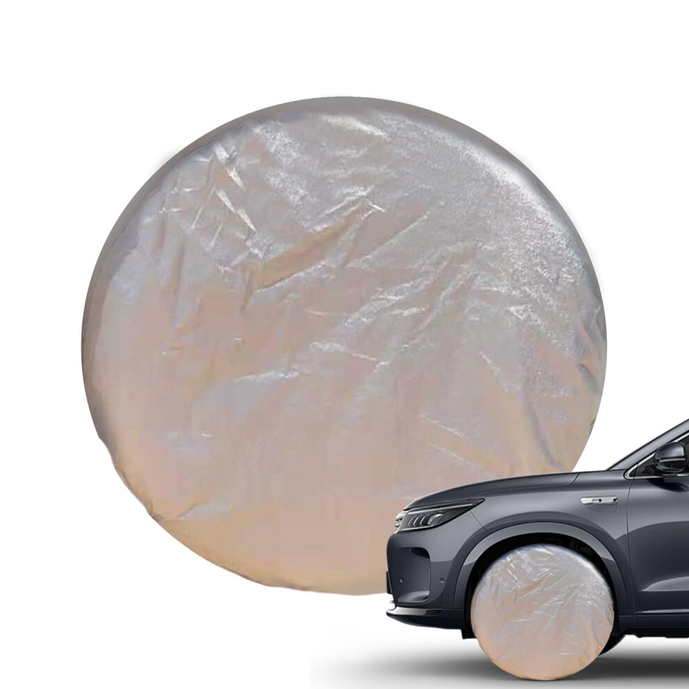 Rv Tire Covers Waterproof Uv-Resistant 20 Cm Aluminium Oxford Tire Cover Compatible Campers Trailers Motorhomes Silver 9393856869657