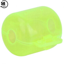 50Pcs Fluorescent Yellow Plastic Squid Lure Hook Box Cover Case Fishing Accessory(M)