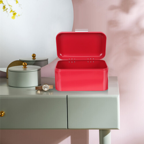 1Retro Rood Metalen Broodopbergdoos, Decoratief En Functioneel 2