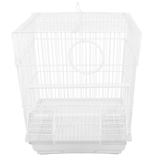 Parrot Cage White Iron 1 Set 15.0x11.8x9.1in