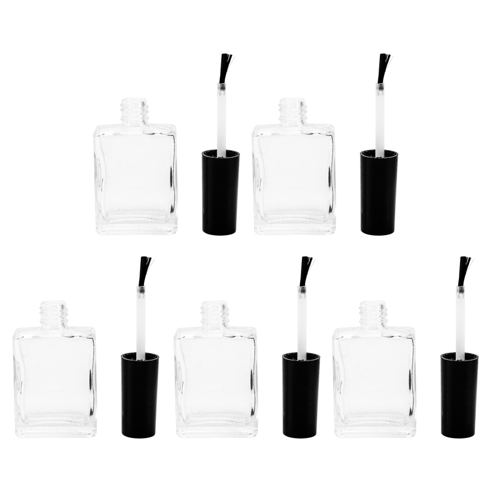 Iplusmile Light 5Pcs 15Ml Empty Nail Polish Bottles With Brush, Clear Container
