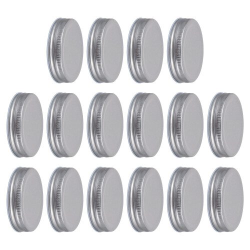 16Stk Robuste Silber Tinplate Deckel Einteilig Für Vorratsgläser