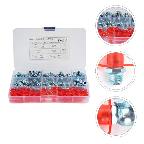 120 Pcs/Set Grease Nipple Nipples Assorted Fitting Metric Assortment 2
