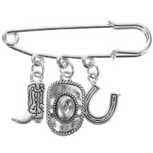 Cowboy Hat Brooch Man Clothes Brooches Metal Elegant Shawl Clips