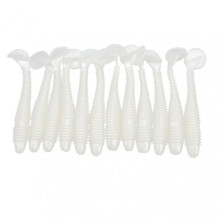 12Pcs Soft Bait Lure 70mm 2.9g Paddle Tail Soft Bait Set Aritificial Swimbaits for Saltwater FreshwaterPearl White