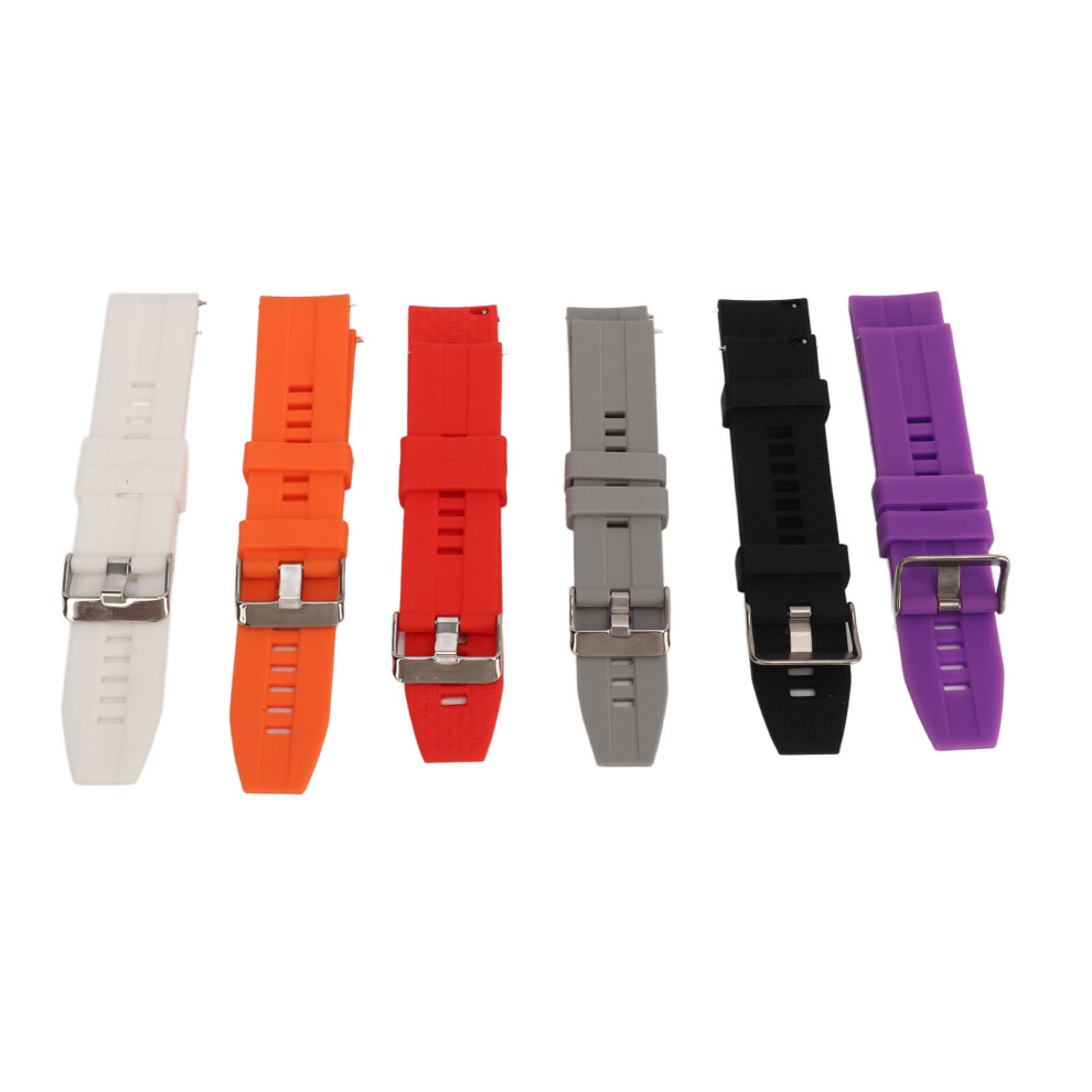 22Mm Silicone Smart Watch Bands For Gt2 Gt3 Â 6 Pack, Quick Release, Unisex Black/White/Gray 4911351184997
