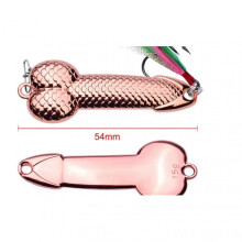Cuillère de pêche à paillettes avec crochet en plume Appât en métal à paillettes pour l'eau douce et l'eau de mer15g 54mm / 2.1in Rose Gold