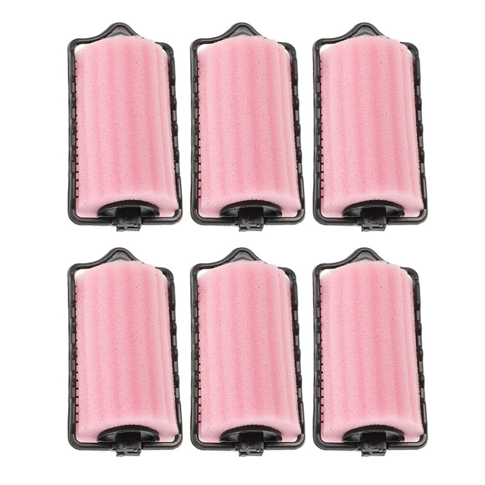 Iplusmile Pink Generic 6Pcs Sponge Hair Curlers No Heat Overnight Rollers