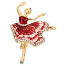 Ballet Girl Brooch Accessories Rhinestone Dancer Breastpin