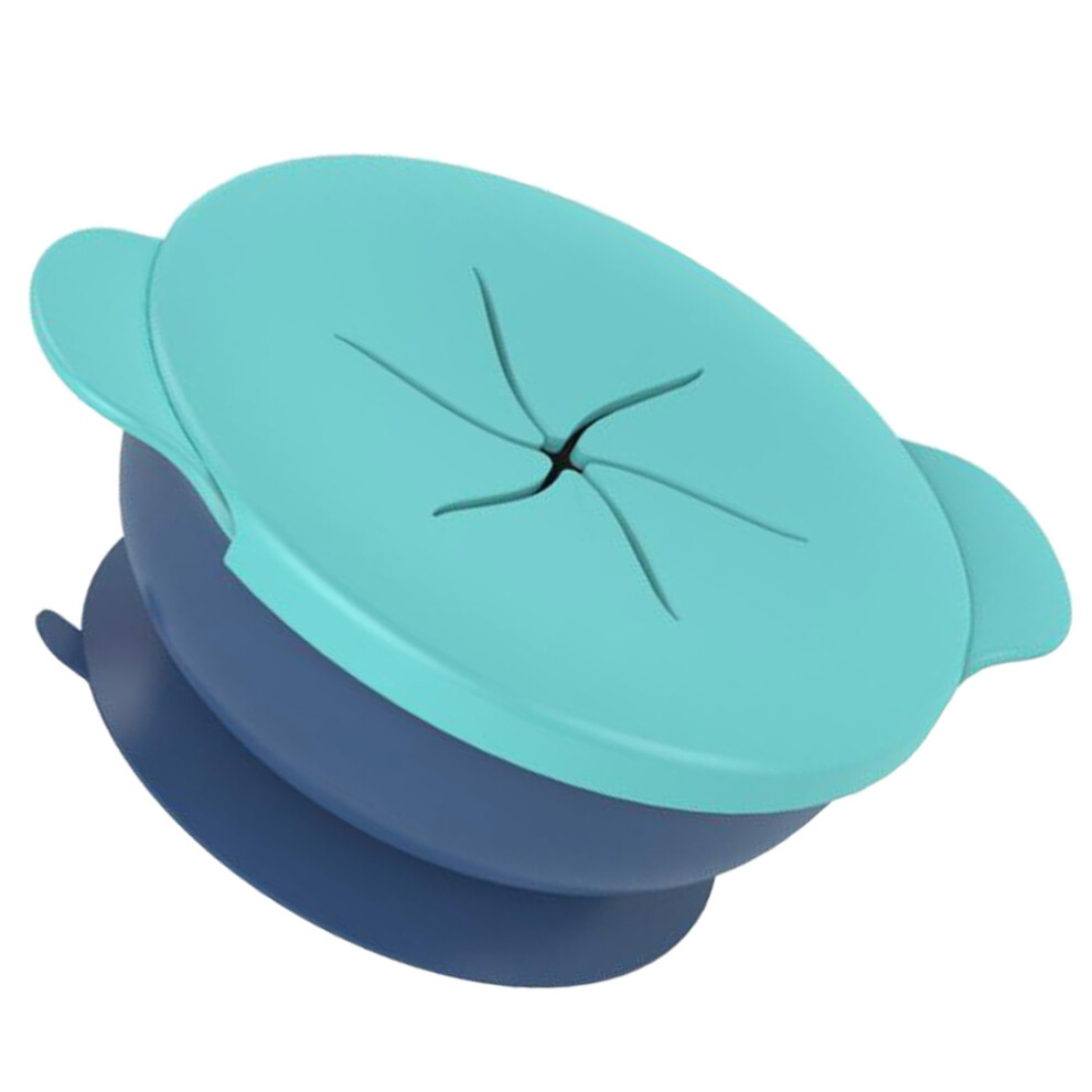 Kids Food Tray Silicone Bowls Easy Cleaning 1Pack Blue Totority