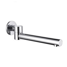 Wall Mounted Bath Spout, Brass Folding Shower Mixer, 180-Degree Swivel, Extra Long Round Chrome Spout For Bathtub