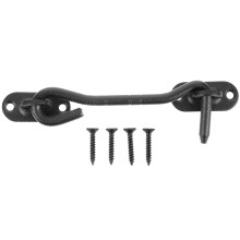 2 Sets Stainless Steel Windproof Hook Gate Lock Closure Black Hooks