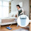 Indoor Trash Can Sky-Blue Plastic 1pack 5