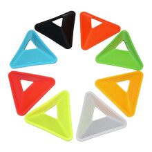 Soccer Training Cones 10 Pack Random Color Triangle Agility Discs for Field Marking Portable Practice Equipment
