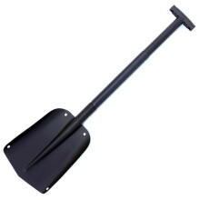 Snow Removal Retractable Snow Shovel Aluminum Alloy Folding Shovel For Outdoor Snow Removal Camping Garden Tool Black