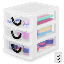 Small Plastic Storage Drawers Office Organizer Compact 1set