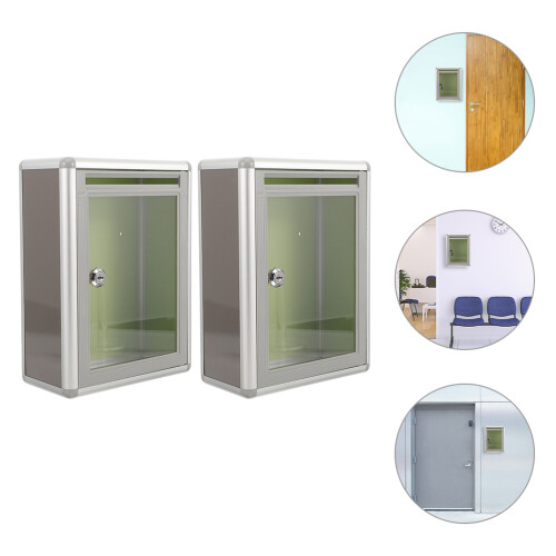 2pcs metal wall mount mailboxes with lock for home office 2