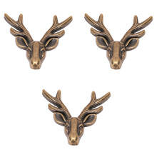 10 sets zinc alloy retro deer snap buckle with base (bronze)