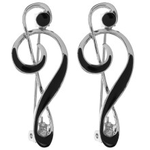 2 Pcs Musical Note Brooch Man Clothes Jacket Album Song Enamel Pin