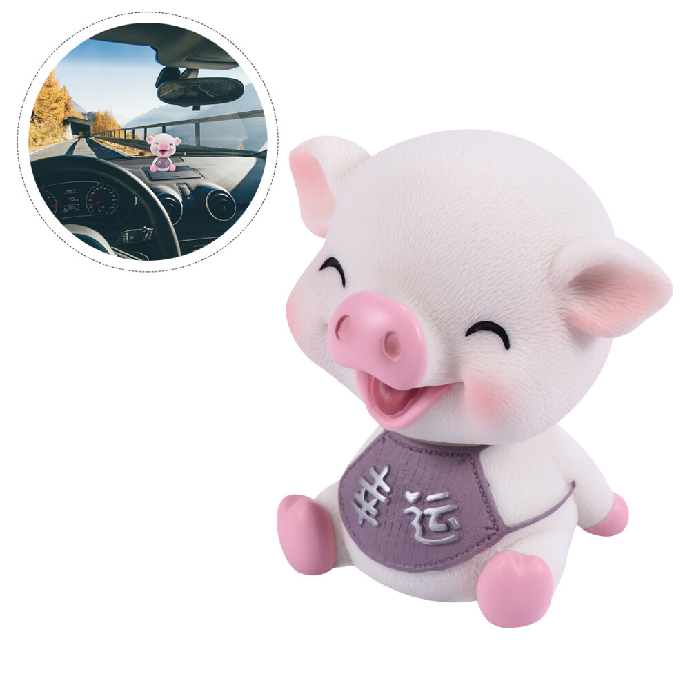 Shaking Head Pig Car Dashboard Mini Interior Micro Landscape Ornament 3243943030018