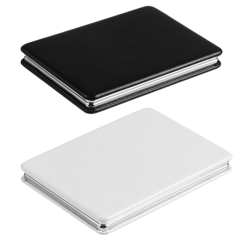 Totority Black/White Gymnture 2Pcs Foldable Compact Makeup Mirrors For Travel ()
