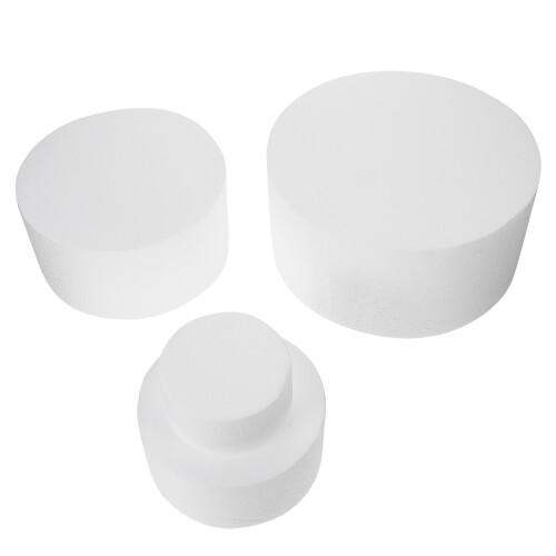 4Pcs White Foam Cake Molds for DIY Cake Decorating Practice