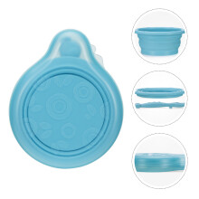 1 Set Baby Feeding Eating Supply Set Blue Silicone 4.6x4.6in