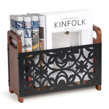 Magazine Holder Wooden Rustic Floor Standing Rack Magazine File Holder Organizer Storage For Books Newspapers Mails