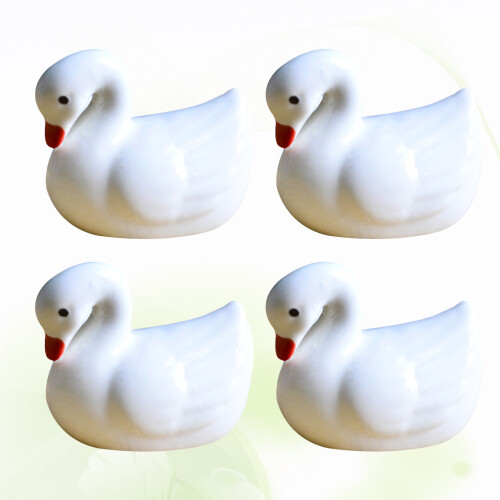 4Stk Keramik Essstäbchenhalter Schwan Design Bunt Tischdeko 1