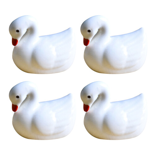 4Stk Keramik Essstäbchenhalter Schwan Design Bunt Tischdeko