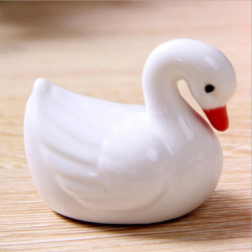 4Stk Keramik Essstäbchenhalter Schwan Design Bunt Tischdeko 2
