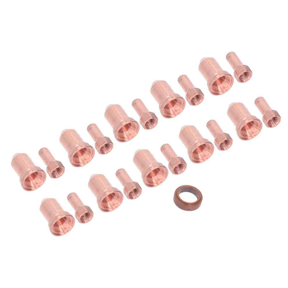 Electrode Nozzle Set 21Pcs Brass 1.3Mm For Pt80 Plasma Cutting Torch 40-50A 9481351190410