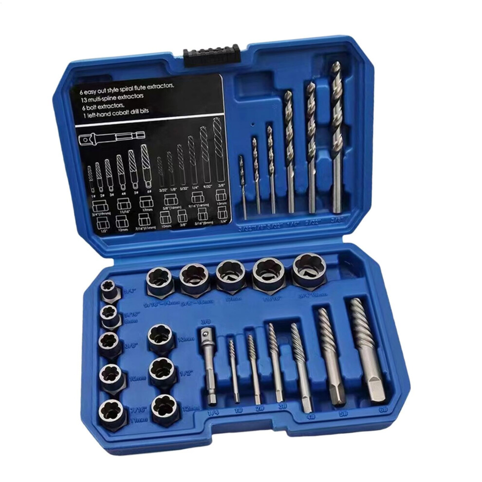 Screw Extractor Set Damaged Bolt Remover Kit For Rusted Screws And Stripped Lug Nuts Drill Bit Set 9354506847692