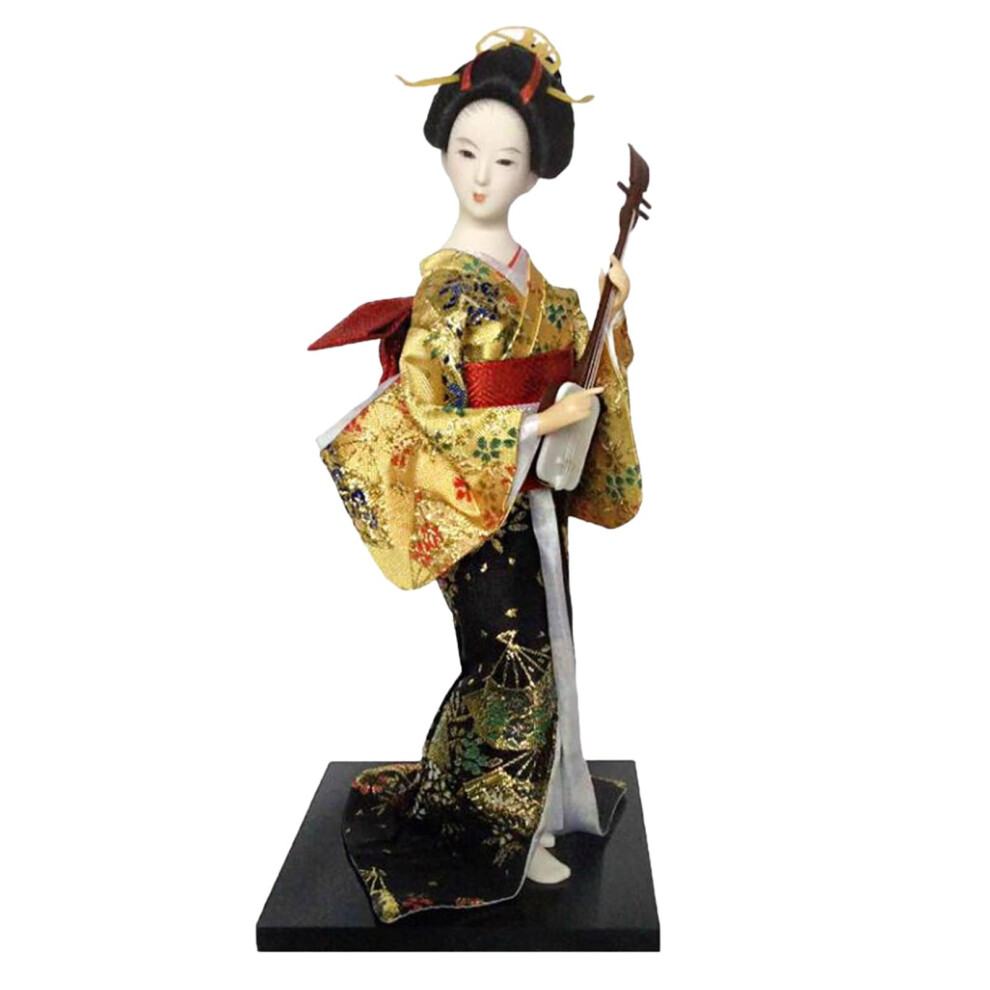 (Gold and Yellow, Height 30cm) Ethnic Japanese Geisha Dolls Kimono Statuette Collection 12inch-image-OPC-PKNCWSW-NEW