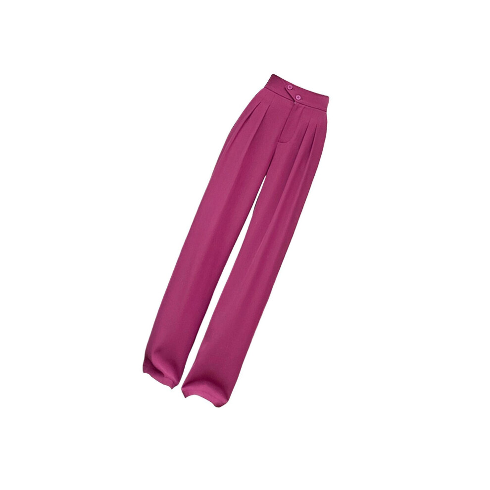 (Red, M) Women s Loose Wide Leg Pants Straight Leg High Waisted Work Trousers-image-OPC-PKND2FX-NEW