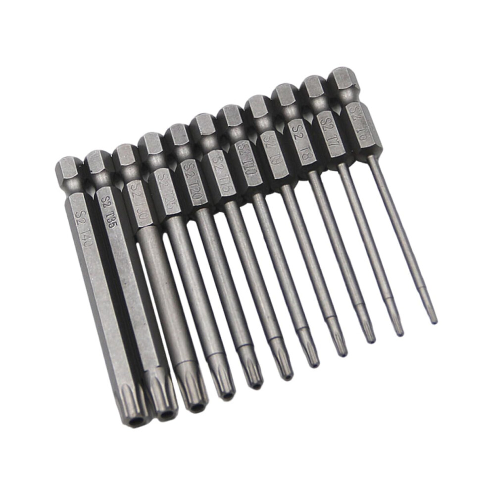 11-Piece Plum-Head Screwdriver Handle S2 Steel Bits 50-75-100Mm For Electric Screwdrivers Drills S2 Steel Bits Plum-Head Handle 9393856872435