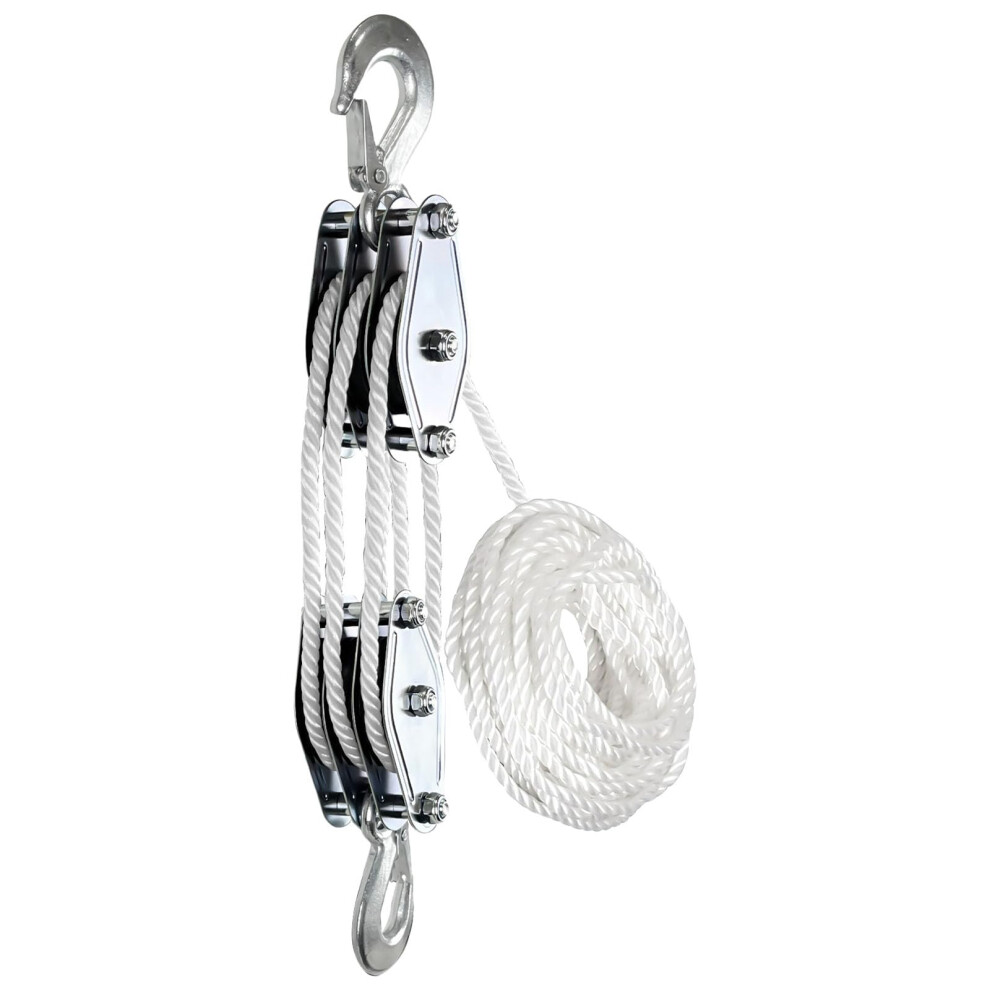 Block And Tackle Rope Pulley Hoist, Heavy-Duty Multifunctional Pulley Tool With Metal Sheave 9016109997807